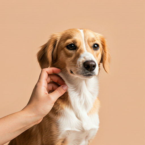 Hand petting a dog